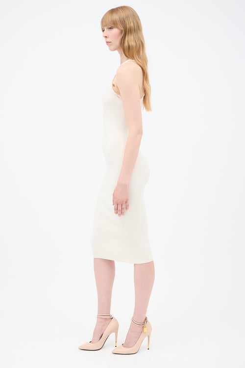 Tom Ford White Cashmere 
Silk Ribbed Dress