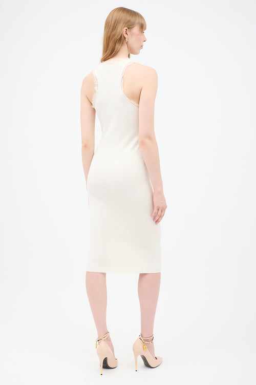 Tom Ford White Cashmere 
Silk Ribbed Dress