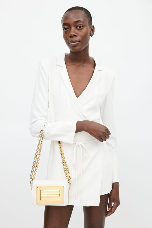 Tom Ford White 
Gold Small Natalia Shoulder Bag