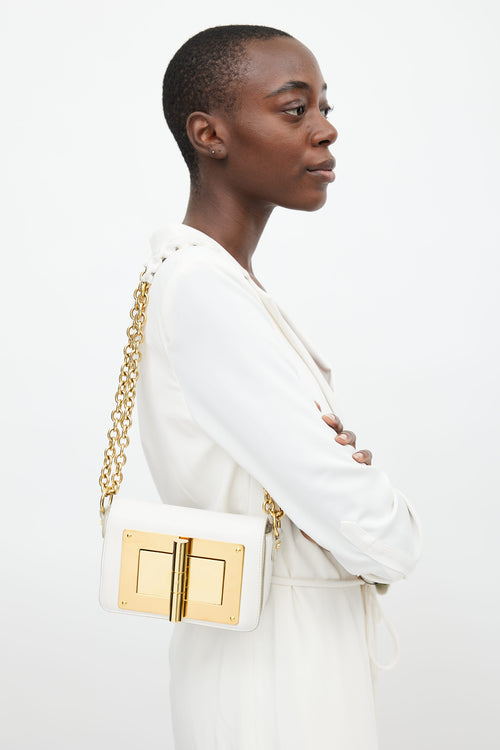 Tom Ford White 
Gold Small Natalia Shoulder Bag