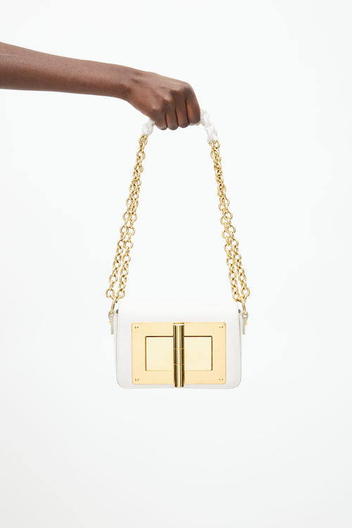 Tom Ford White 
Gold Small Natalia Shoulder Bag