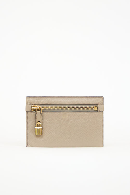 Tom Ford Beige Leather Alix Lock Pouch