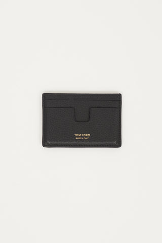 Tom Ford Black Leather T Line Cardholder