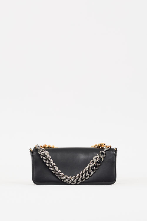 Tom Ford Black Leather Triple Chain Shoulder Bag