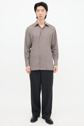 Tom Ford Gingham Point Collar Shirt