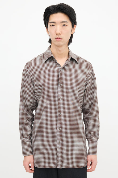 Tom Ford Gingham Point Collar Shirt