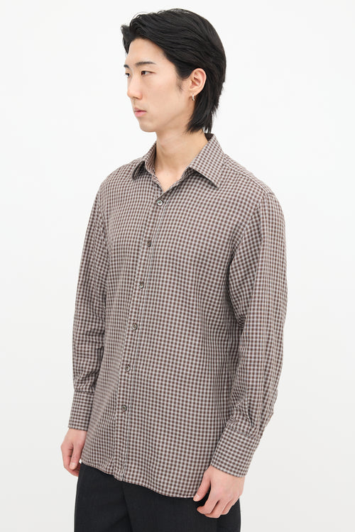 Tom Ford Gingham Point Collar Shirt