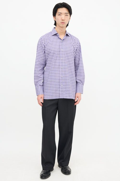 Tom Ford Gingham Spread Collar Shirt