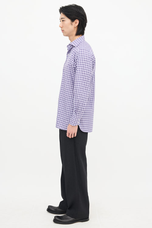 Tom Ford Gingham Spread Collar Shirt