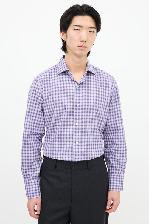 Tom Ford Gingham Spread Collar Shirt