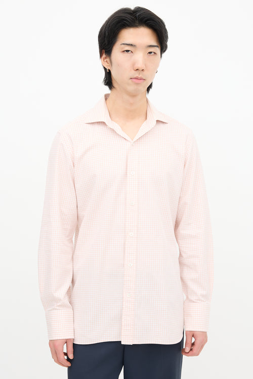 Tom Ford Gingham Spread Collar Shirt