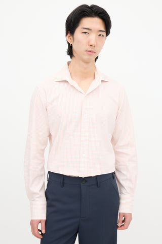 Tom Ford Gingham Spread Collar Shirt