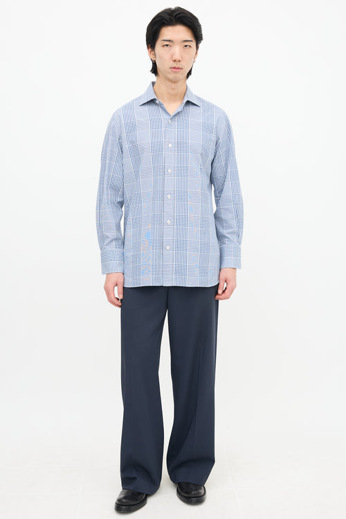 Tom Ford Glen Check Spread Collar Shirt