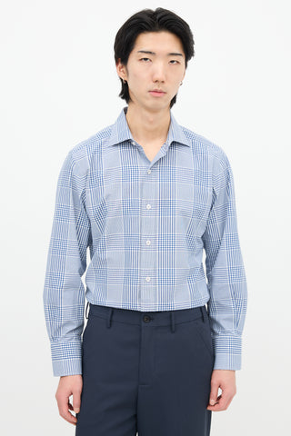 Tom Ford Glen Check Spread Collar Shirt