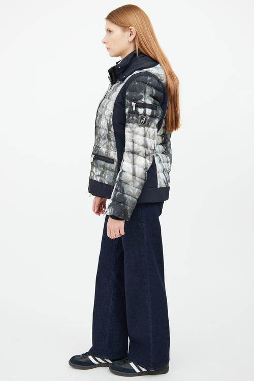 Grey 
Black Arizona Print Puffer Jacket