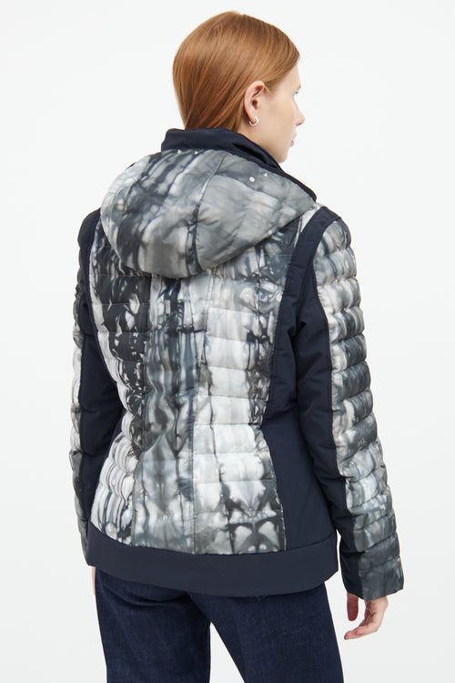 Grey 
Black Arizona Print Puffer Jacket