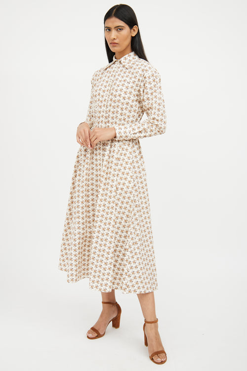 Tory Burch Cream Multi Floral Maxi Dress