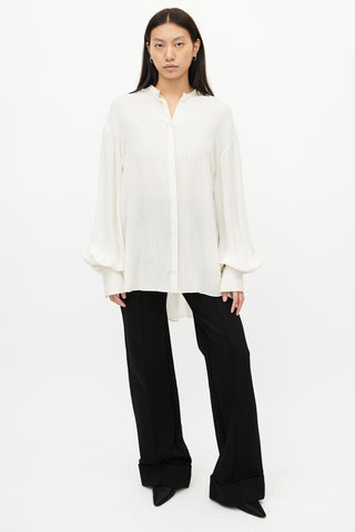 Totême Beige 
Black Silk Stripes Shirt