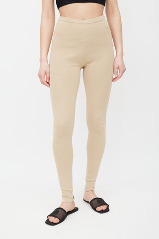 Totême Beige Compact Knit Legging