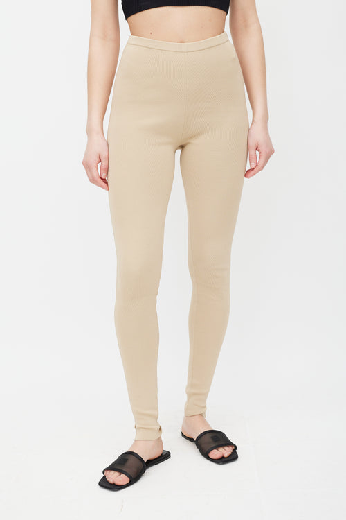 Totême Beige Compact Knit Legging