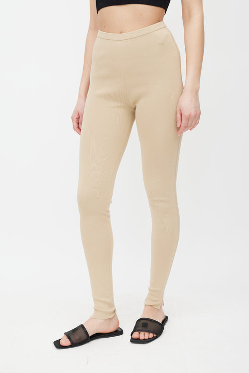 Totême Beige Compact Knit Legging