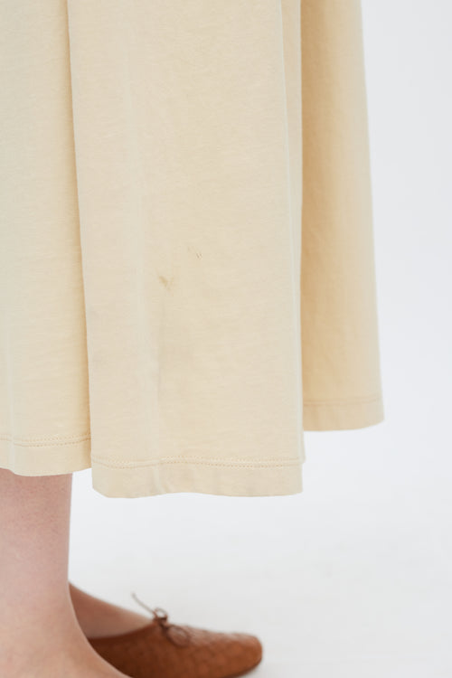 Totême Beige Cotton Gathered T-Shirt Dress