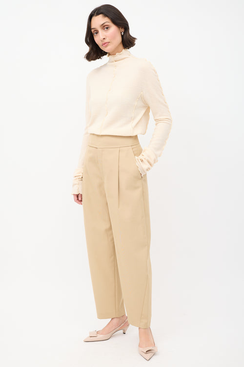 Toteme Brown Lombardy Pleated Waist Tapered Trouser