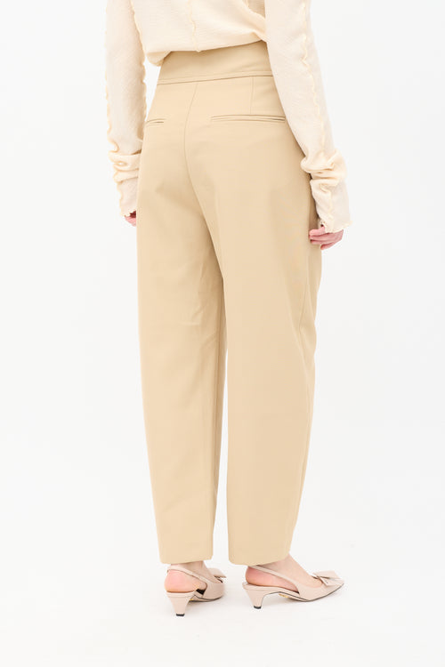 Toteme Brown Lombardy Pleated Waist Tapered Trouser