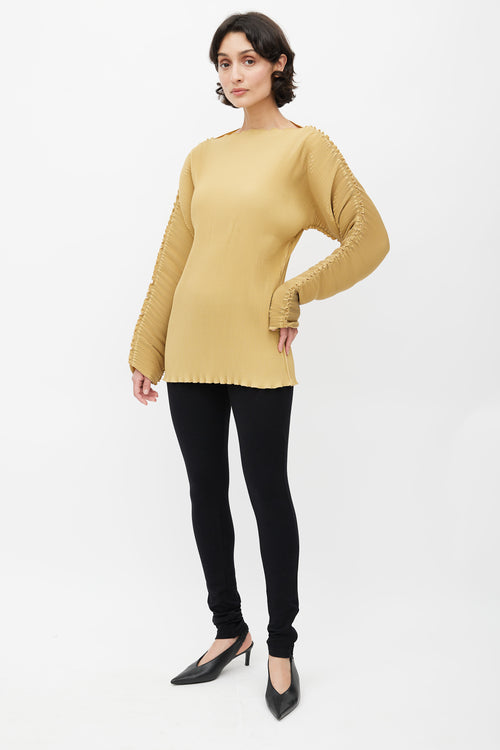 Totême Beige Plisse Structured Top