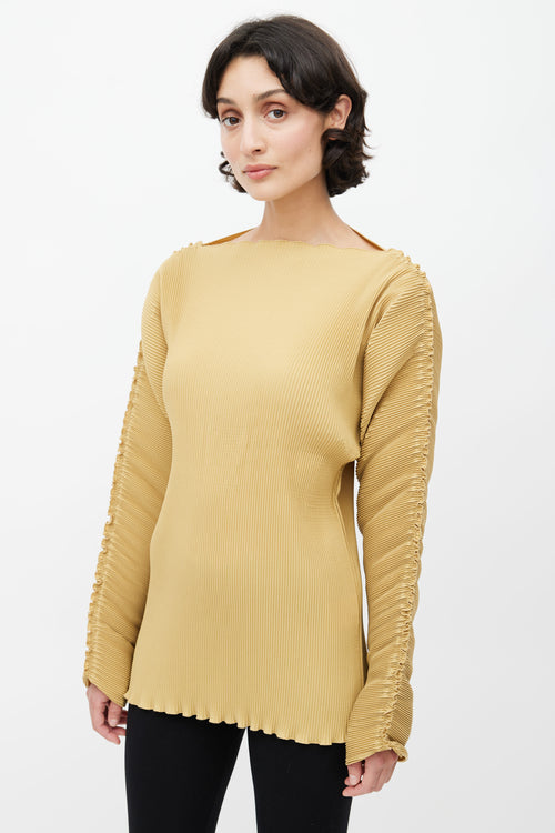 Totême Beige Plisse Structured Top