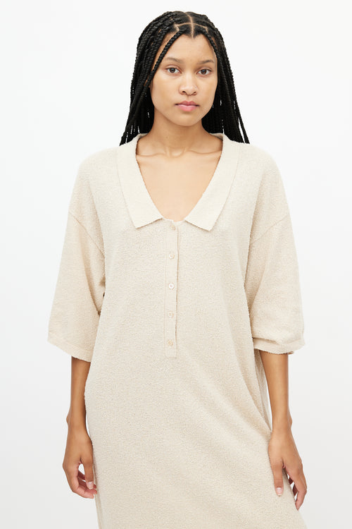 Totême Beige Terry Cloth Shirt Dress