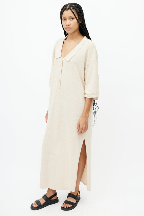 Totême Beige Terry Cloth Shirt Dress