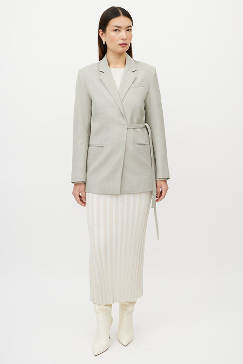 Totême Beige Two Pocket Front Tie Blazer