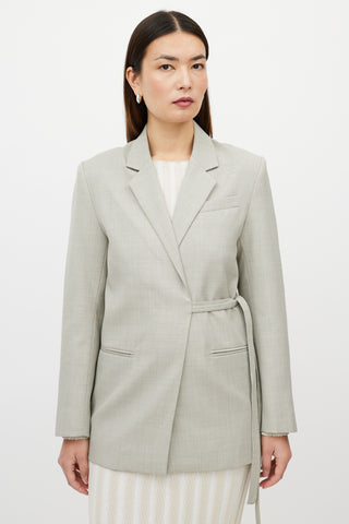 Totême Beige Two Pocket Front Tie Blazer