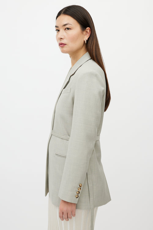 Totême Beige Two Pocket Front Tie Blazer