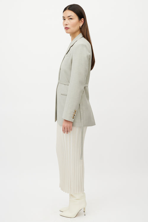 Totême Beige Two Pocket Front Tie Blazer