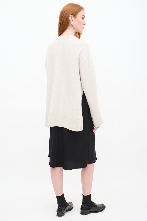 Toteme Beige Wool Knit Cardigan