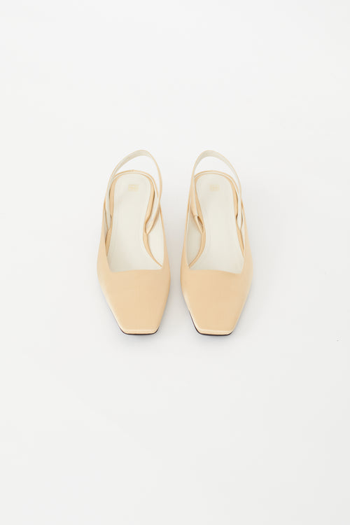 Totême Beige Satin Slingback Mule