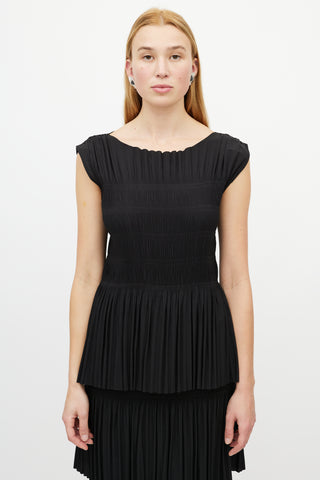 Totême Black Aramon Ruched Tiered Dress