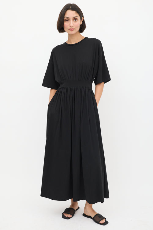 Toteme Black Cotton Tee Midi Dress