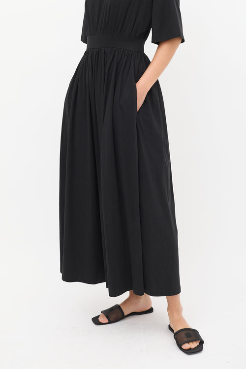 Toteme Black Cotton Tee Midi Dress