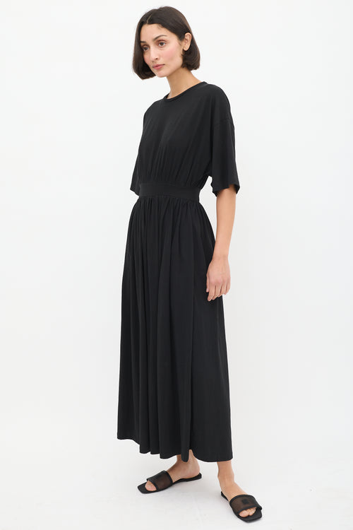 Toteme Black Cotton Tee Midi Dress