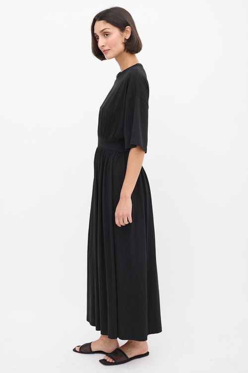 Toteme Black Cotton Tee Midi Dress