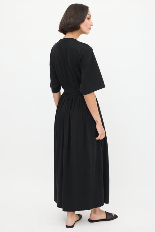 Toteme Black Cotton Tee Midi Dress