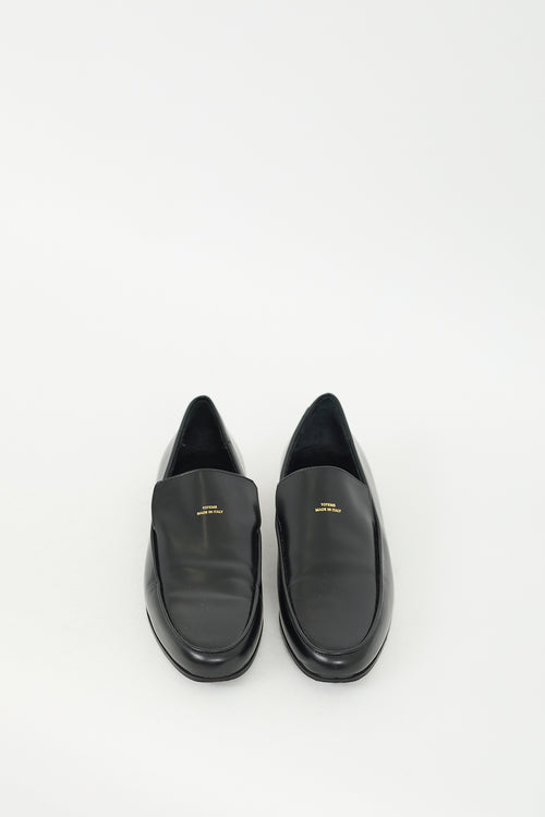 Toteme Black Leather Oval Loafer