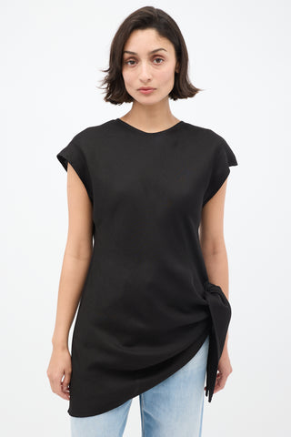 Toteme Black Linen Blend Knot Top