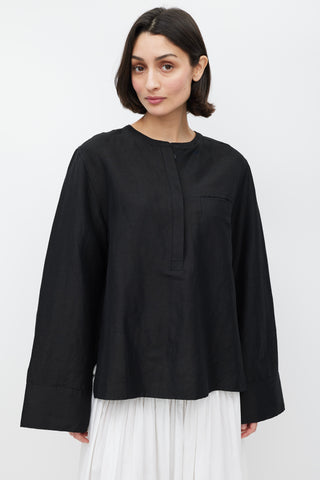 Totême Black Linen Shirt