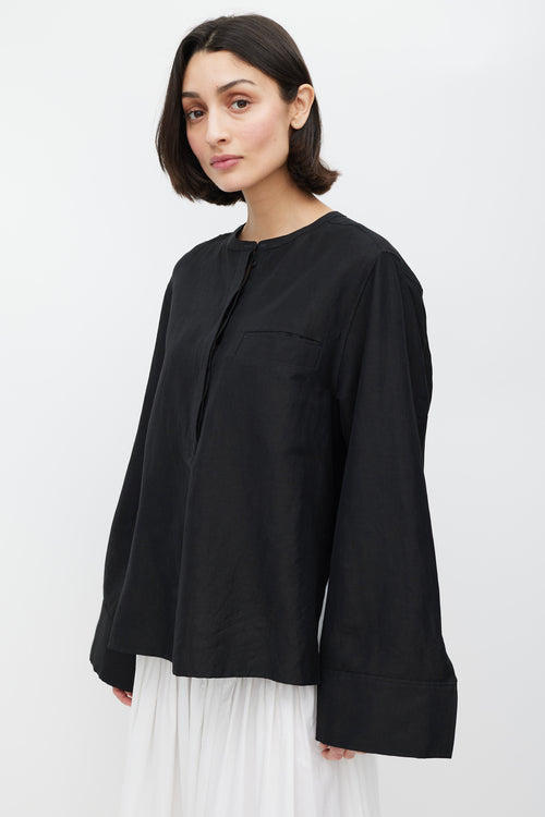 Totême Black Linen Shirt