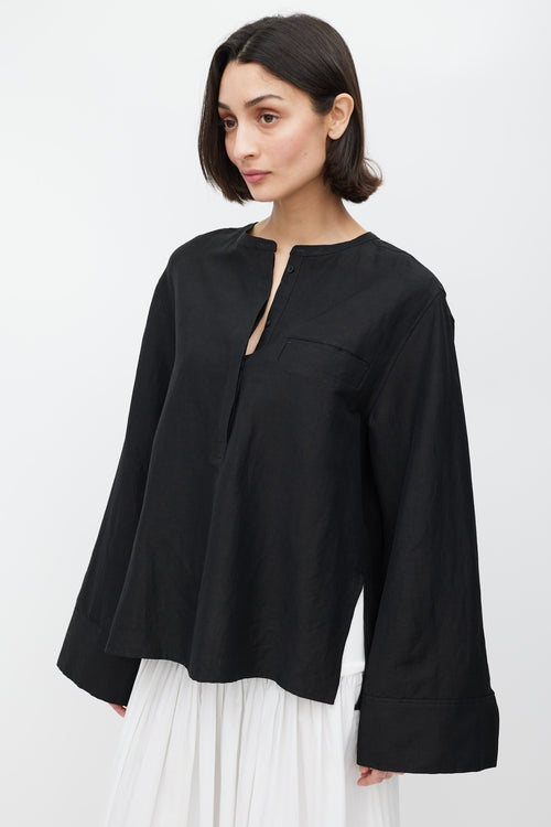 Totême Black Linen Shirt