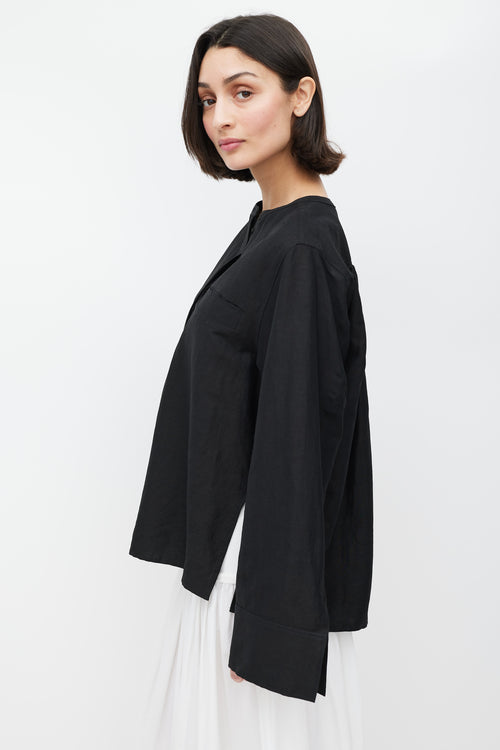 Totême Black Linen Shirt